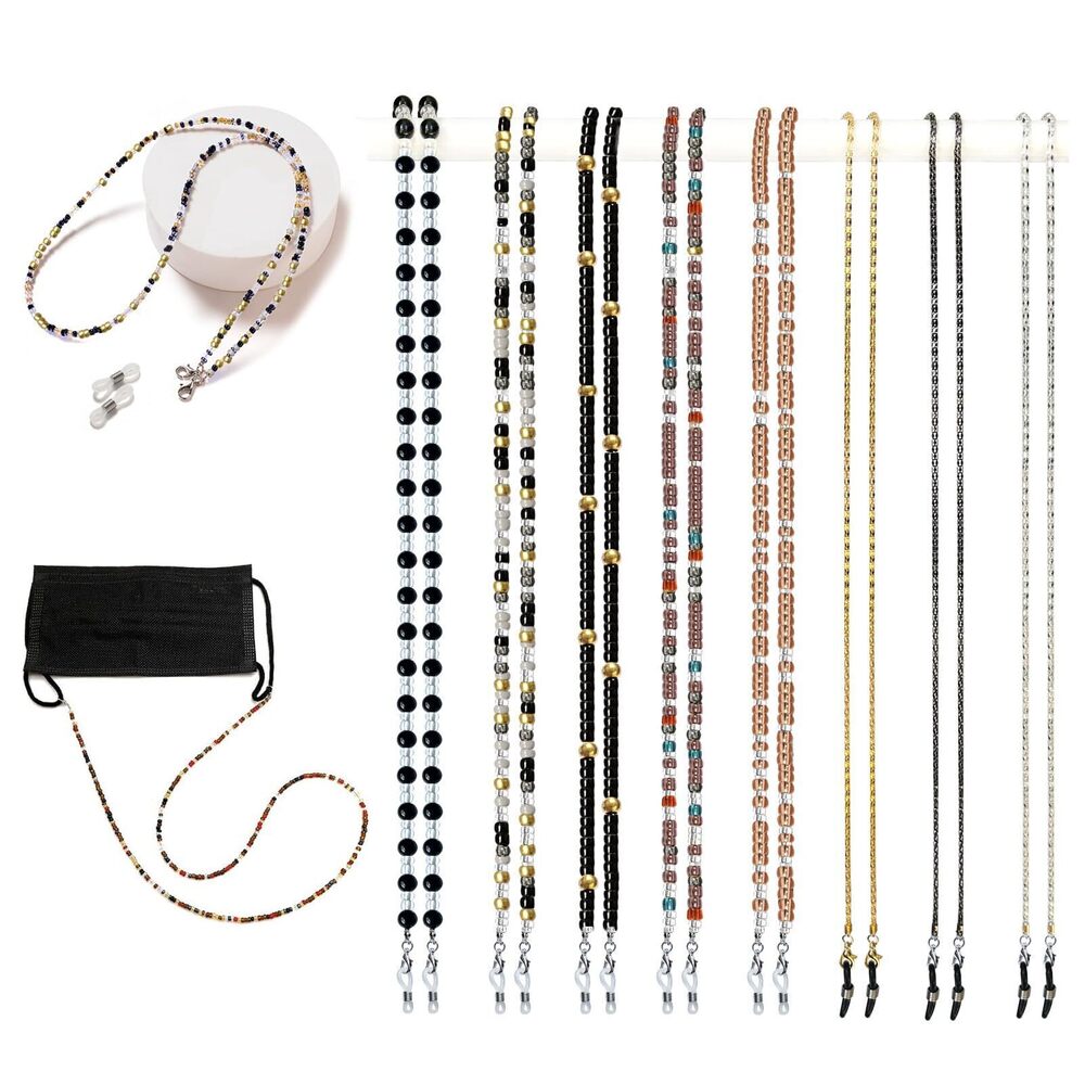 9648 Eyeglass Chain,8 Pcs Eye Glasses Strap Holders around Neck ,Beaded